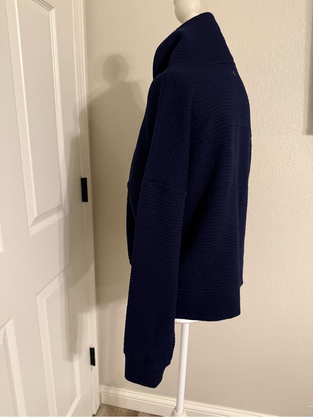CALIA by Carrie Underwood Deep Navy Ribbed Cowl Sweater - Picture 6 of 7